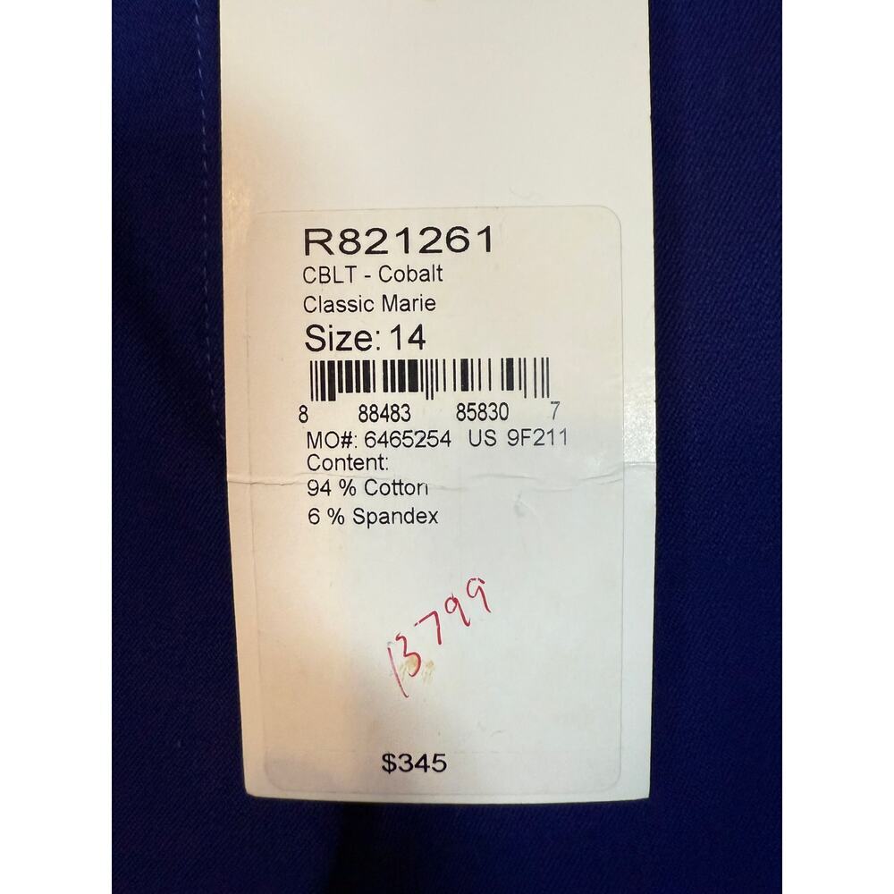 NEW ST. JOHN Womens Classic Marie Cobalt Blue Pants Size 14 - Picture 5 of 10